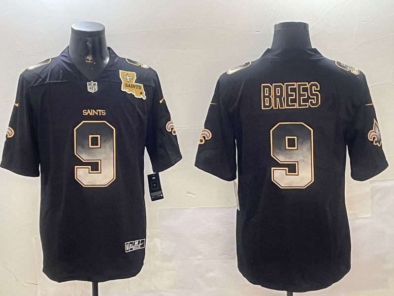 Men New Orleans Saints #9 Brees Black Nike Smoke Fashion 2024 Limited NFL Jersey style 2->baltimore ravens->NFL Jersey